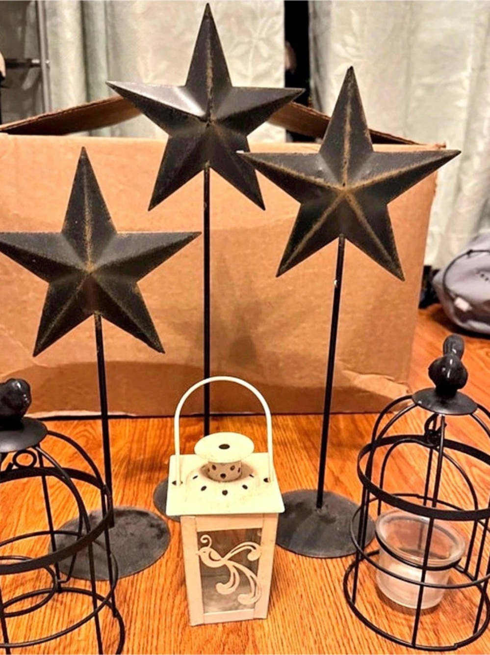 Black Star & Birdcage Decor Set